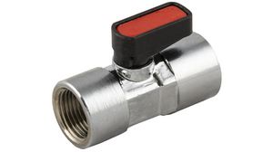 Manual Shutoff Valve, R1/4", 2/2, 20bar, Chrome Plated Brass, Pack of 10 pieces